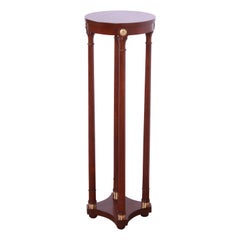 Baker Furniture Empire Mahogany and Brass Plant Stand, Newly Refinished