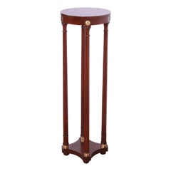 Baker Furniture Empire Mahogany and Brass Plant Stand, Newly Refinished