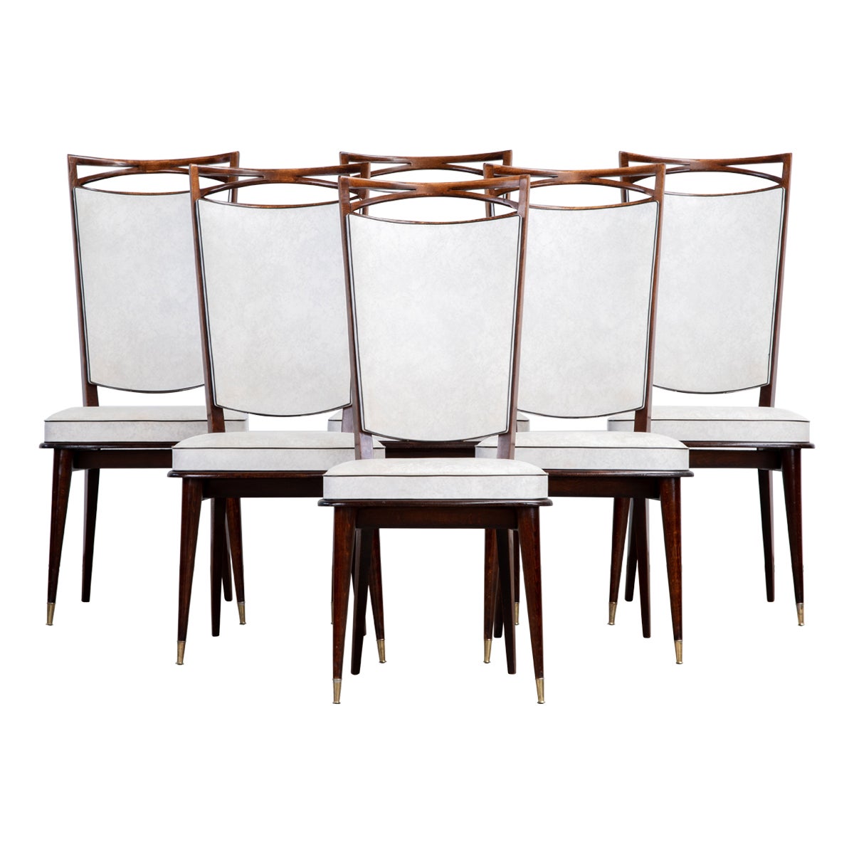 Art Deco Set of 6 Chairs, France, 1940 For Sale