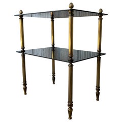 Early 20th Hollywood Regency Bronze Cocktail Table with Smoked Glass