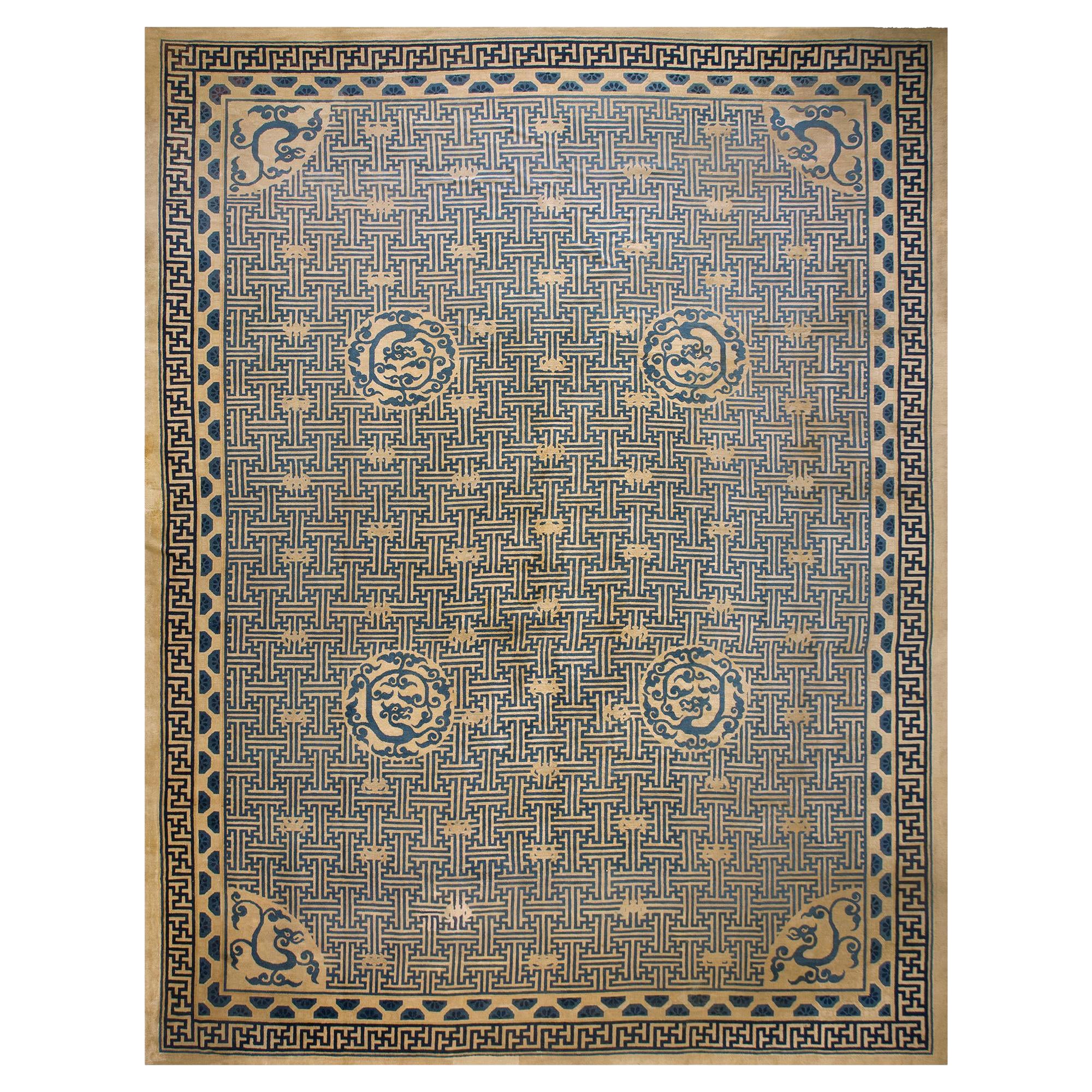 19th Century Chinese Peking Carpet ( 12'10" x 17' - 391 x 518 )