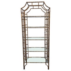Faux Bamboo Pagoda Style Etagere
