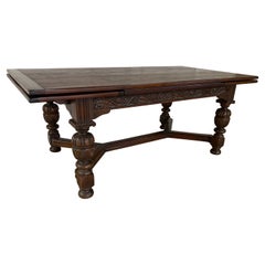 Antique Jacobean Style Extending Refractory Dining Table