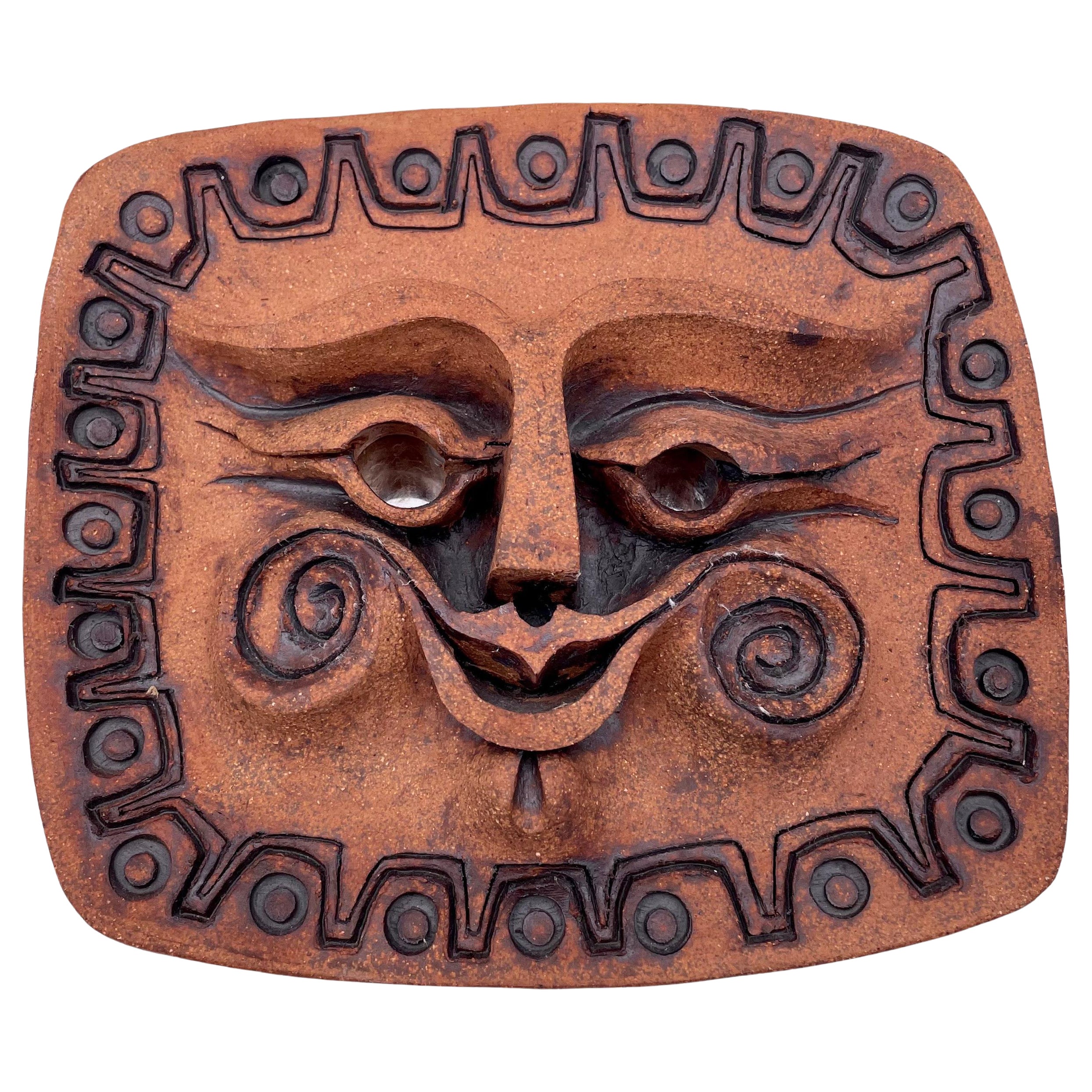 Wayne Chapman California Design Ceramic Sun Wall Tile Sculpture