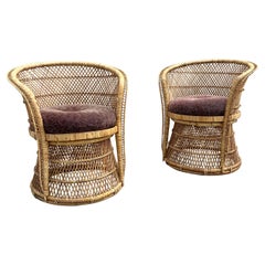 Woven Cane Emmanuelle Style Chairs