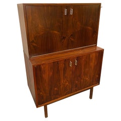Jack Cartwright for Founders 2 Part Brazilian Rosewood Bar Cabinet