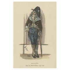 Old Print Showing a Costume of Post-Revolutionary France, ca.1880