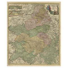 Old Map of Region Champagne-Ardenne with Reims, Troyes & Épernay in France, 1759