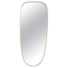 Vintage Long Mirror with Brass Rim, 1960s