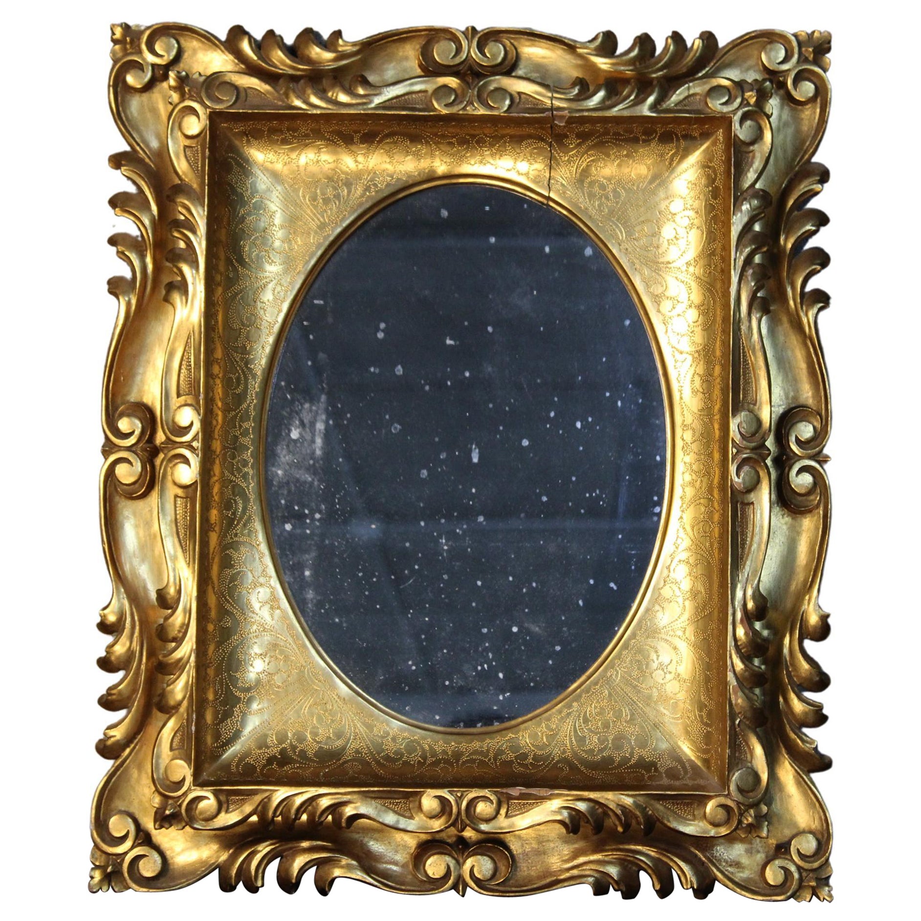 19th century Giltwood Italian Wall Mirror, gilded wall mirror, giltwood mirror