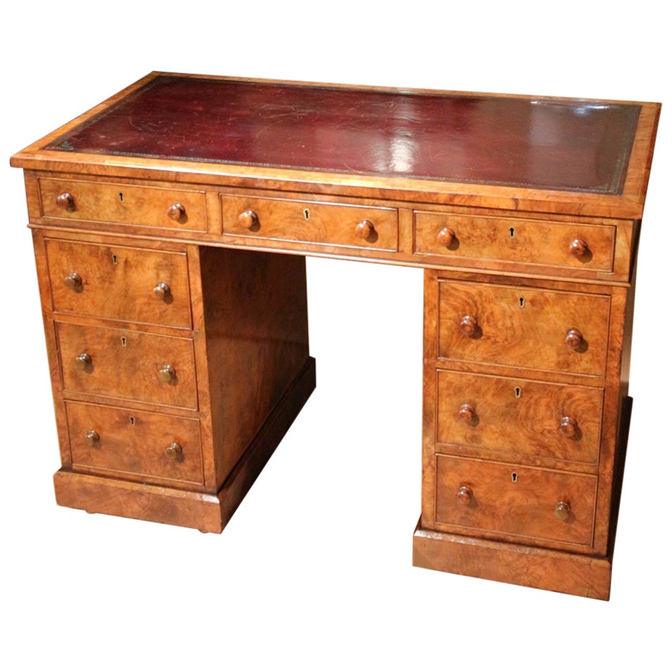 Small 19th Century Burr Walnut Desk