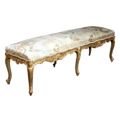 Louis XVI Stil Giltwood Cabriole Bein Hocker