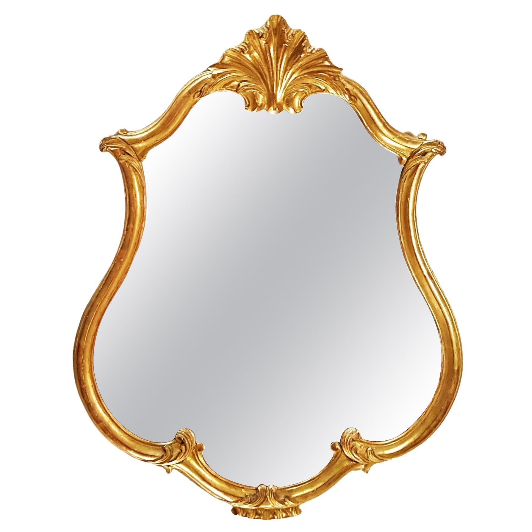 Baroque Louis XV Gold Wall Mirror, France 1780 For Sale