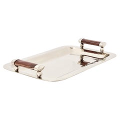 Valle Bar Large Silver Alpaca & Brown Onyx Stone Tray