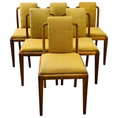 Art Deco Curved Back Dining Room Chairs, Set of 6