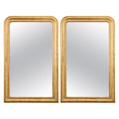 Pair of French Reproduction Louis Philippe Style Giltwood Mirrors