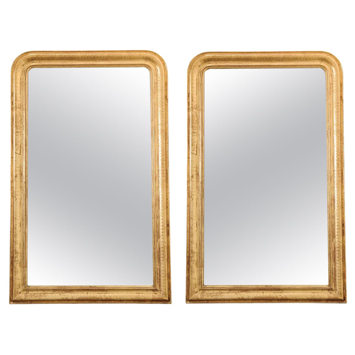 Pair of French Reproduction Louis Philippe Style Giltwood Mirrors