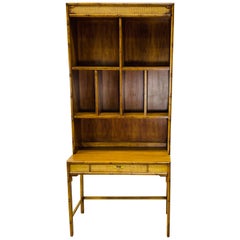 1970s Drexel Bamboo Secretary Desk