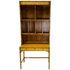 1970s Drexel Bamboo Secretary Desk