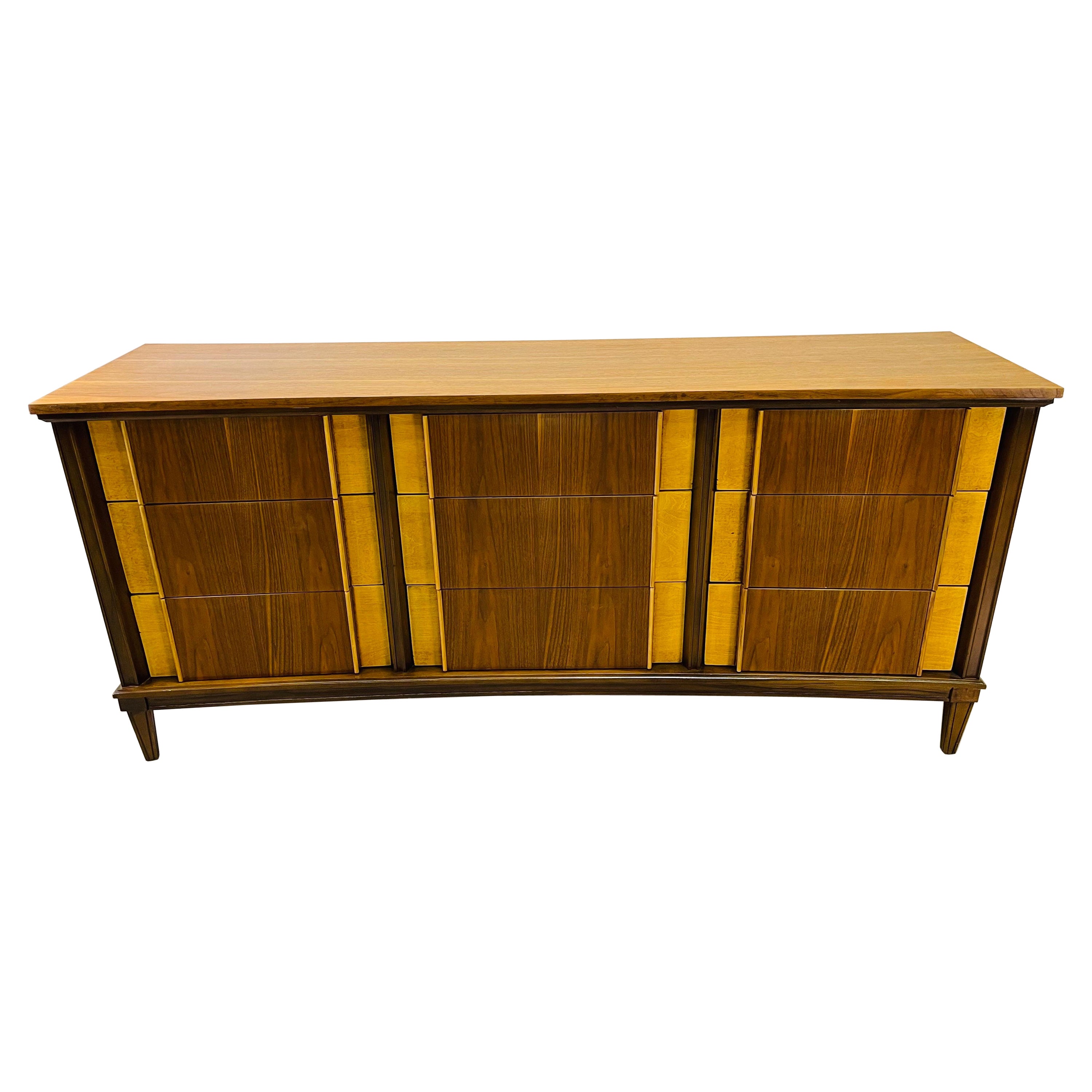 1960s Curved Front Two Tone Low Dresser For Sale