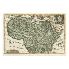 Very Decorative Rare Antique Map of the Northern Part of Africa, 1702