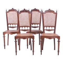 4 Portuguese Chairs 19th Century in Brazilian Rosewood