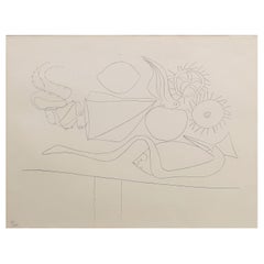 Used Pablo Picasso Lithograph, from "Mes dessins d'Antibes"