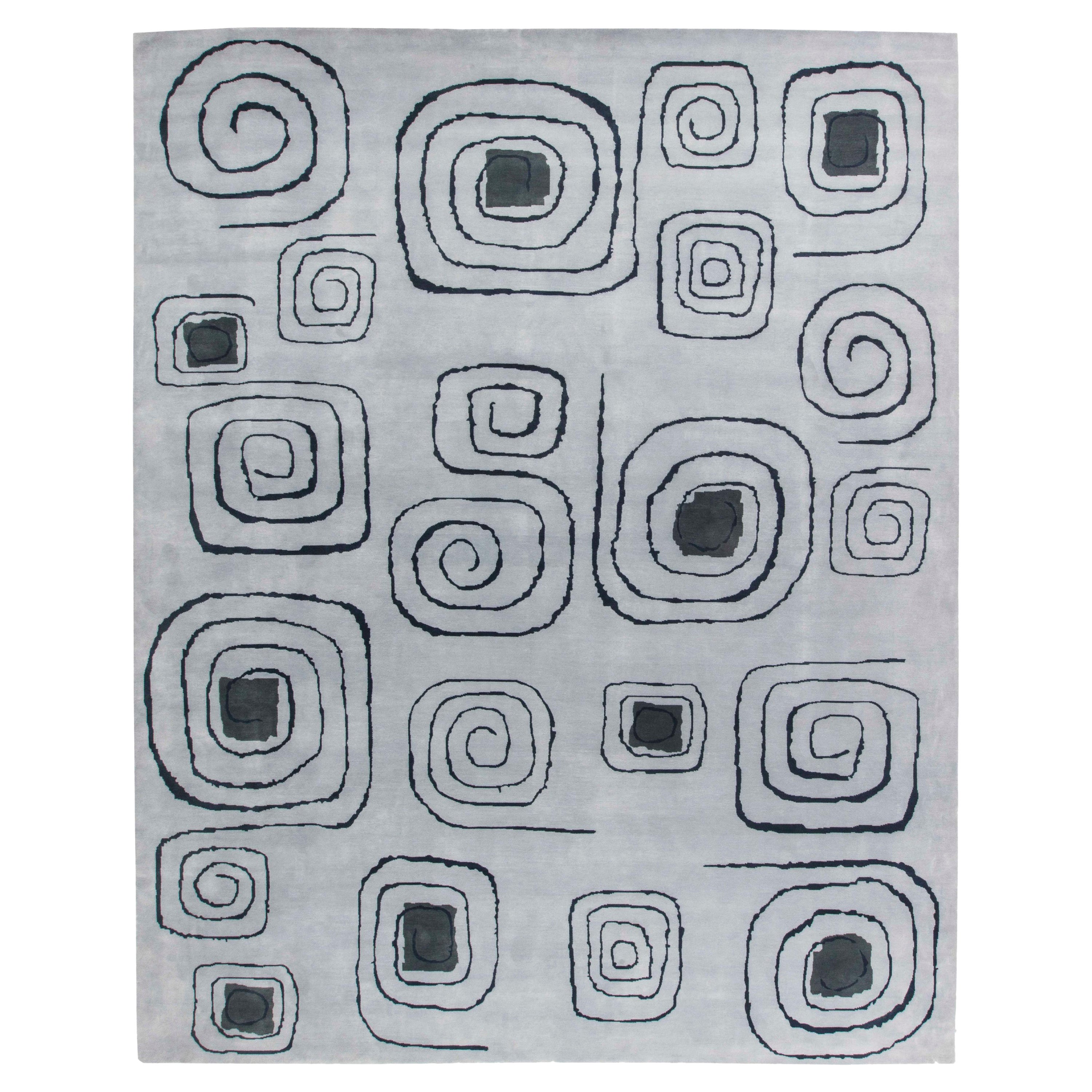 Art Deco Era Modernist Sculpture Design Wool Rug For Sale at 1stDibs