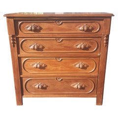 American Antique Edwardian Walnut Chest of Drawers, Circa 1920s