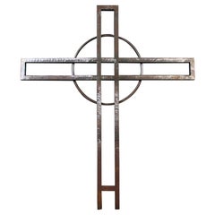 Vintage Huge Steel Crucifix