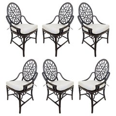 McGuire of San Francisco "Cracked Ice" Dining Chairs, Set of Six