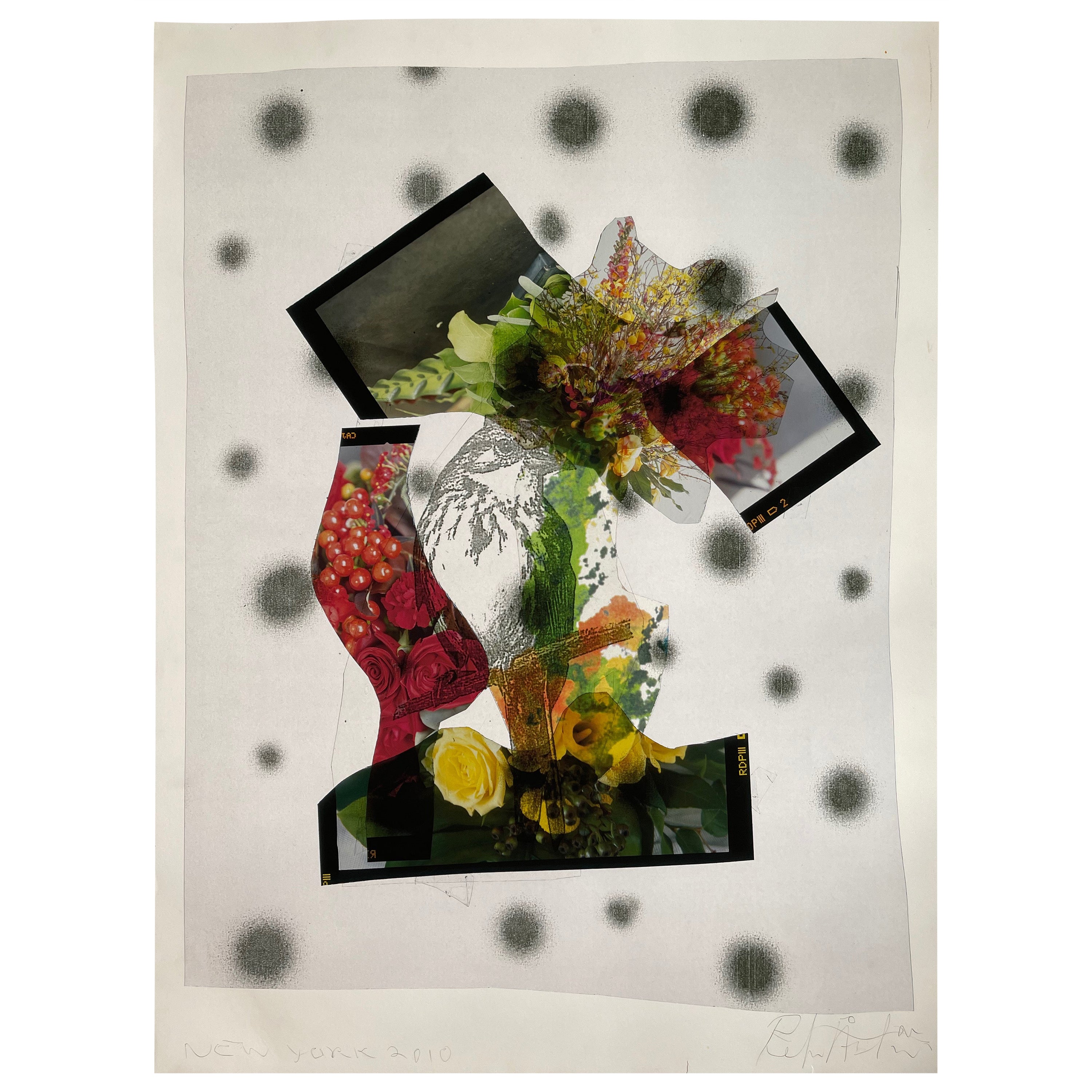 Vogel in einem Baum, abstrakte expressionistische Fotocollagedrucke von Peter Astrom im Angebot