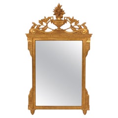 Miroir biseauté en bois doré italien 