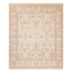 One-of-a-kind Hand Made Traditional Mogul Ivory Area Rug