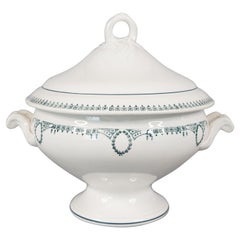 Retro French St. Amand White Ironstone Soup Tureen