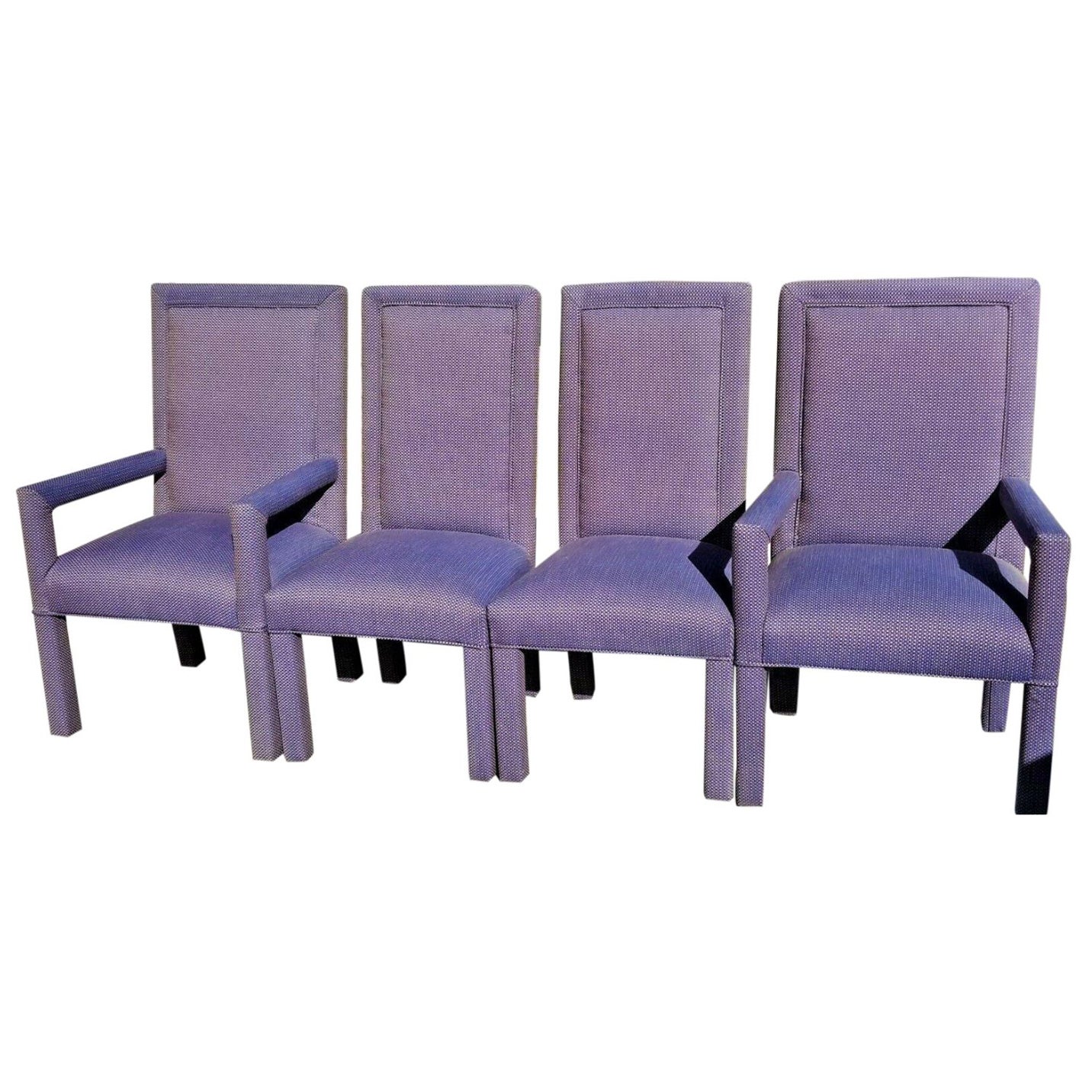 High End Parsons Dining Chairs Blue For Sale