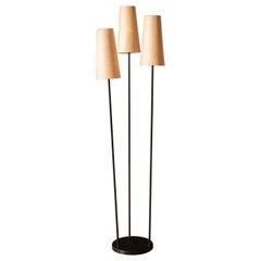 Lampadaire à trois abat-jour de style mi-siècle moderne