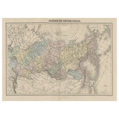 Antique Map of Russia in Asia, ca.1885