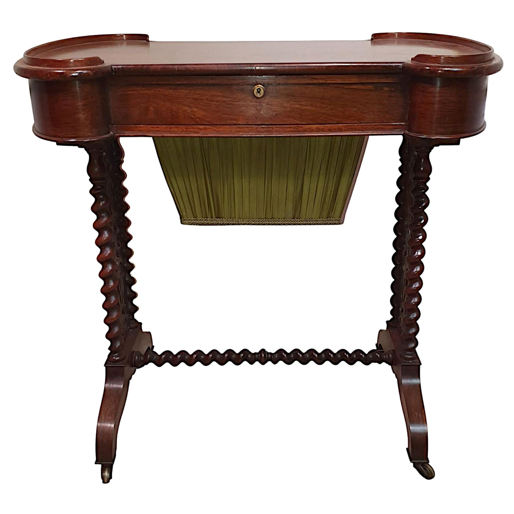 A Gorgeous 19th Century Fruitwood Work or Side Table For Sale