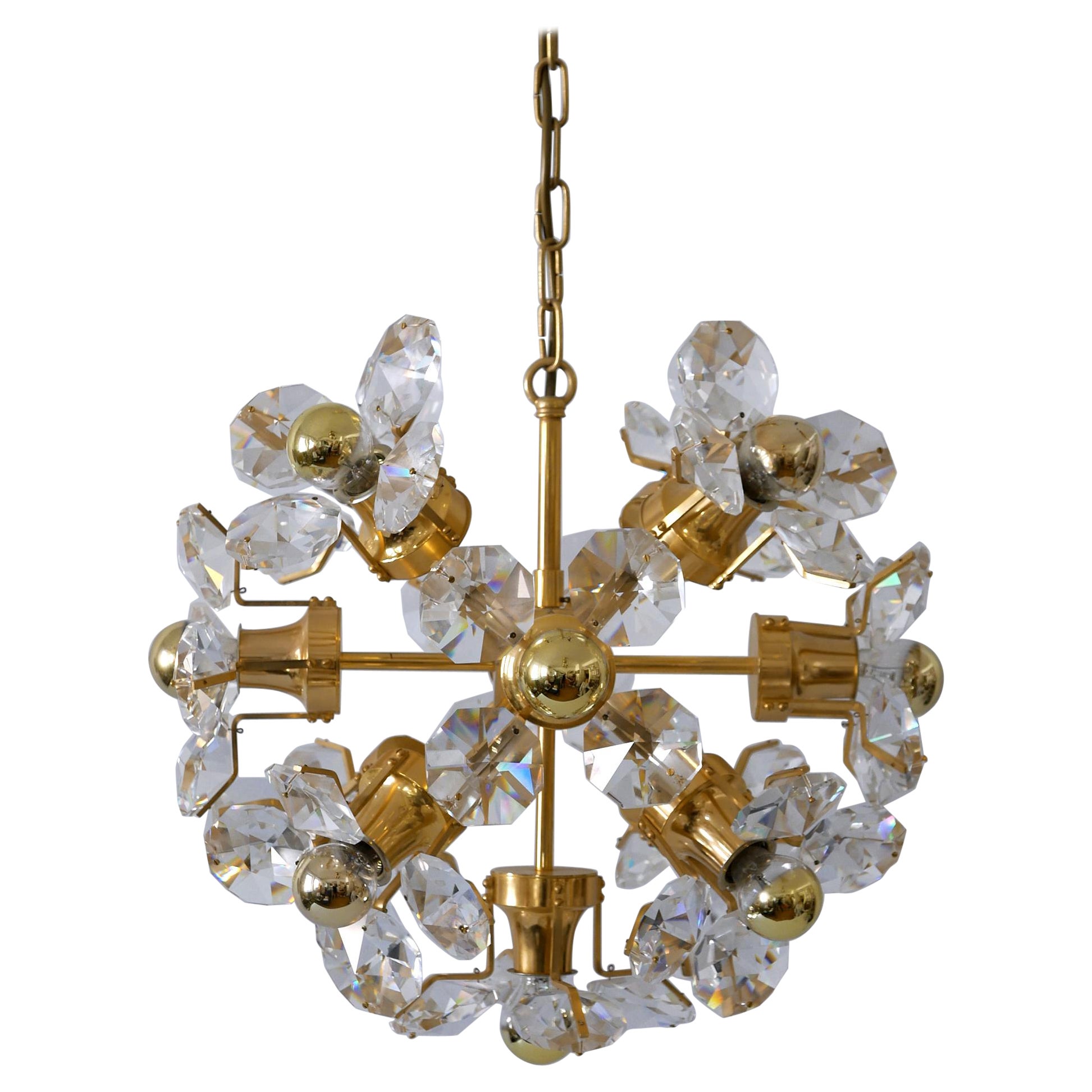 Magnifique lustre ou lampe suspendue Spoutnik du milieu du siècle dernier Dandelion de Palwa, années 1960