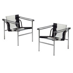 Set of Two Lc1 Chairs by Le Corbusier, Charlotte Perriand by Cassina