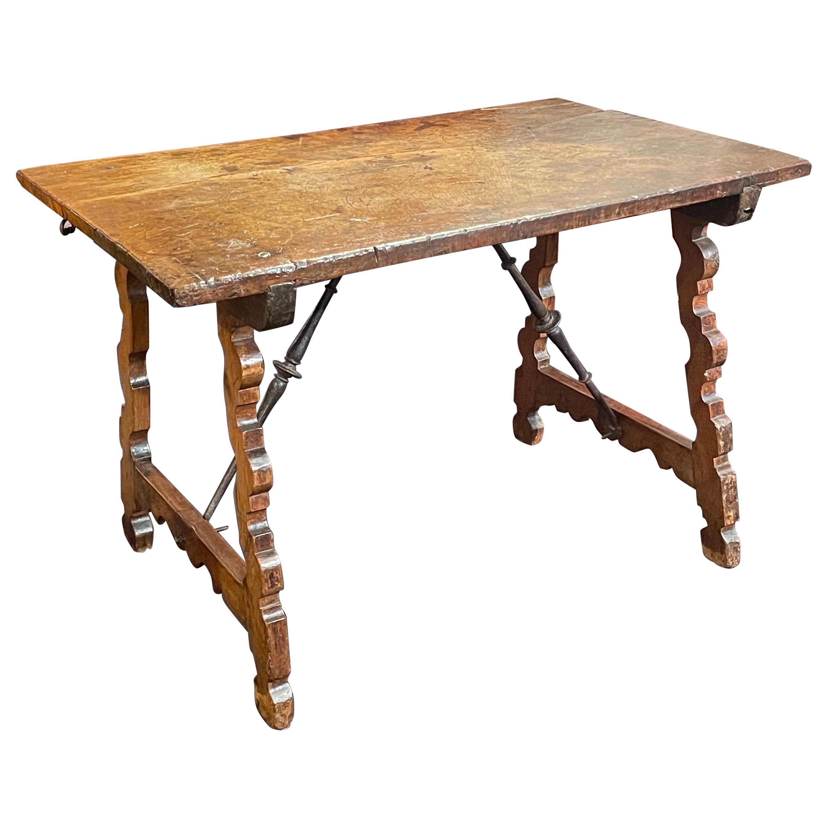 Early 17th Century Spanish Walnut Folding Center Table