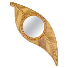 Vivai Del Sud Italian Bamboo Leaf Mirror 1970’s
