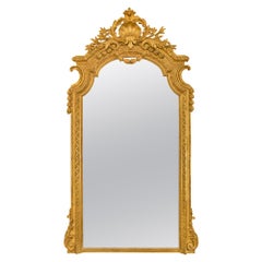 Antique Italian 19th Century Louis XVI St. Giltwood Mirror