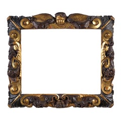 16th Century Partly Gilt Carved Wood Frame