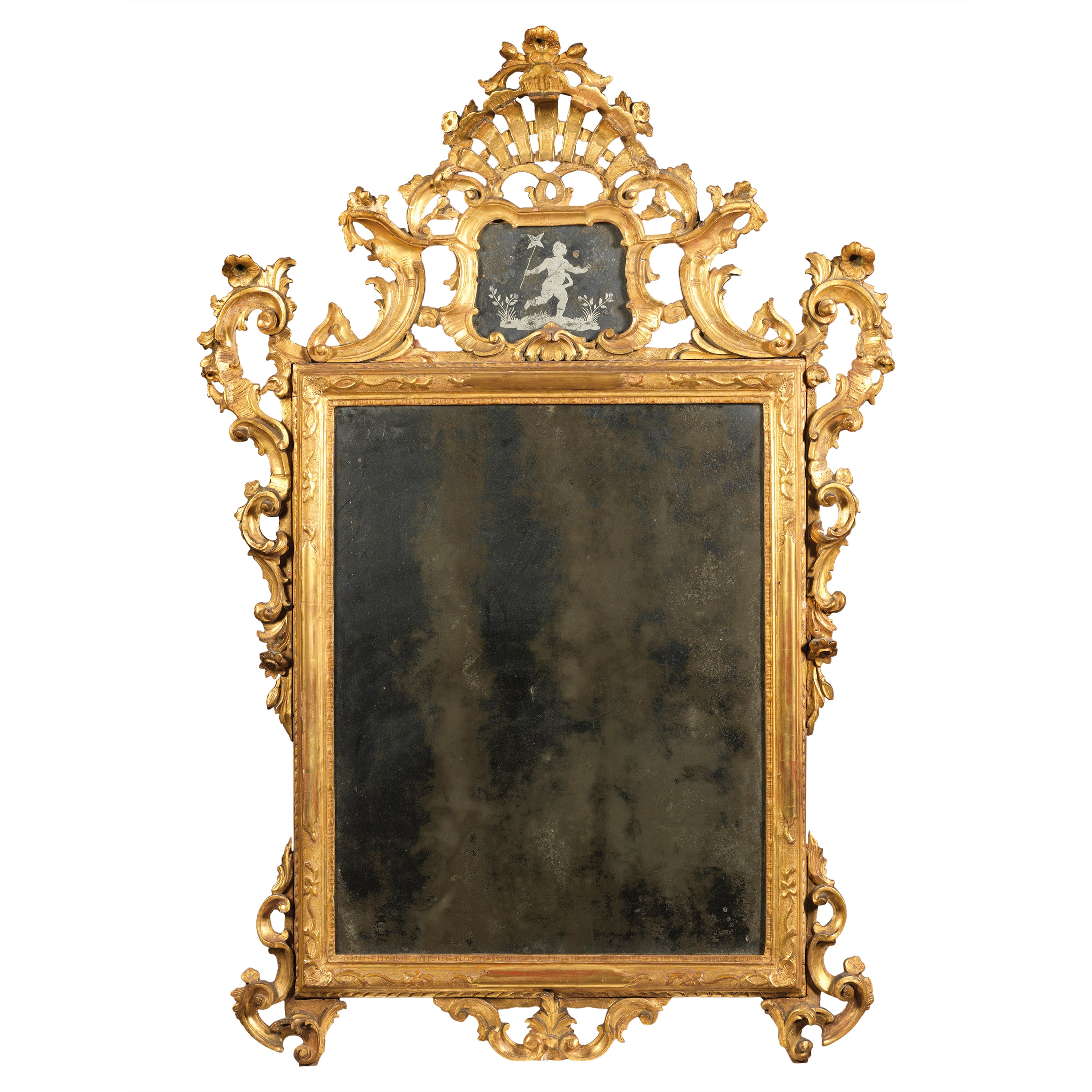 Grand miroir vénitien du 17e siècle