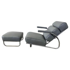 Gilbert Rohde for Troy Sunshade 3 Position Lounge Chair and Ottoman