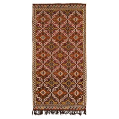 Tapis Sumack vintage en laine multicolore à motifs géométriques fait à la main