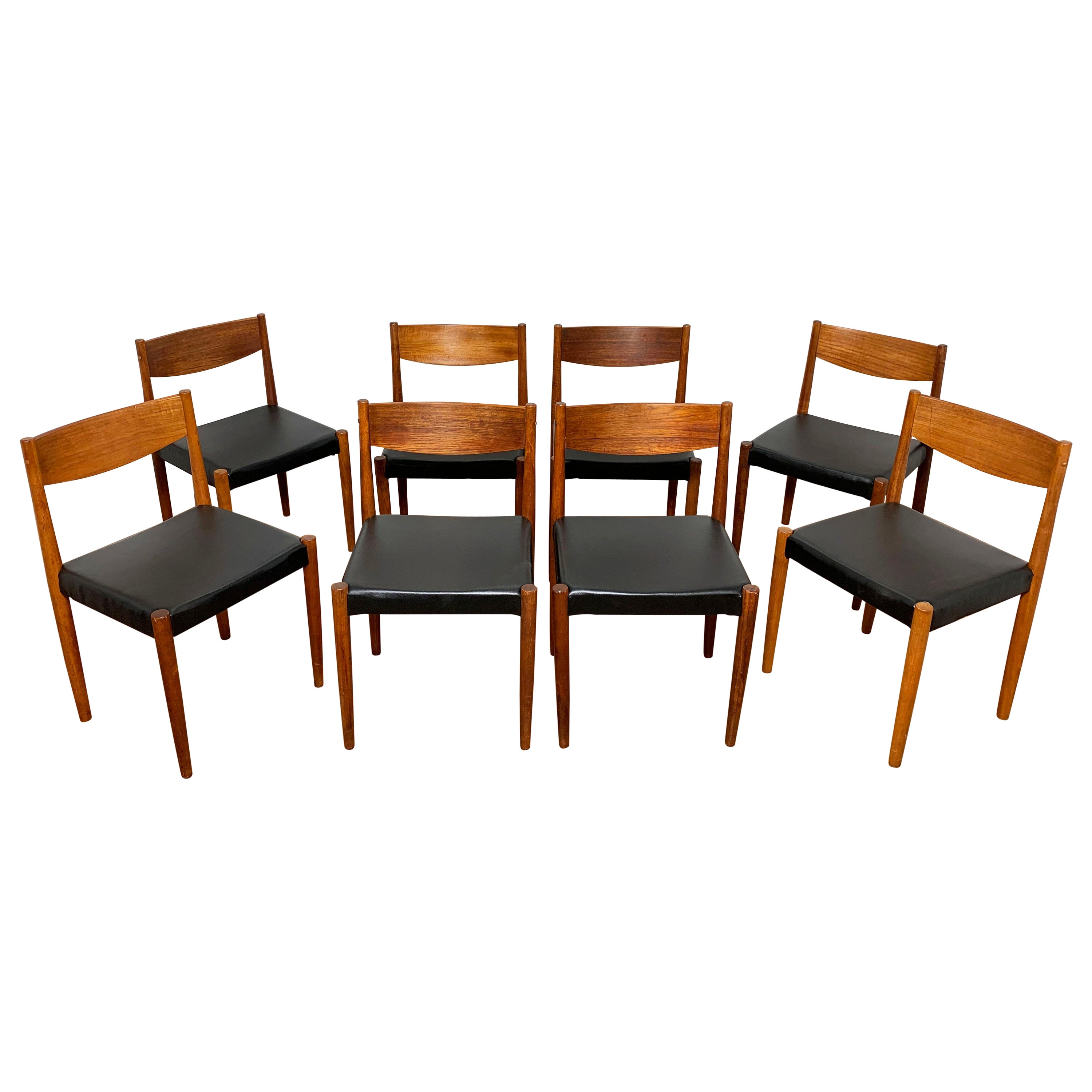 Set of Eight Poul Volther for Frem Rojle Danish Teak Dining Chairs, circa 1960s