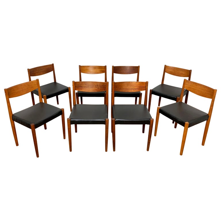 Set of Eight Poul Volther for Frem Rojle Danish Teak Dining Chairs ...